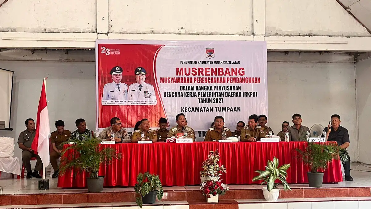 Bupati Franky Donny Wongkar membuka Musrenbang Kecamatan Tumpaan dorong pemerataan ekonomi Minahasa Selatan sulutviral.info