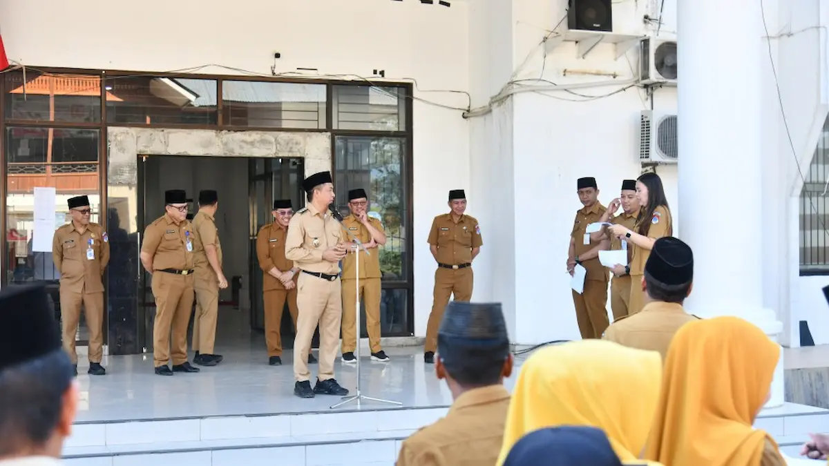 Suasana apel kerja ASN Pemerintah Kabupaten Bolaang Mongondow Timur sulutviral.info