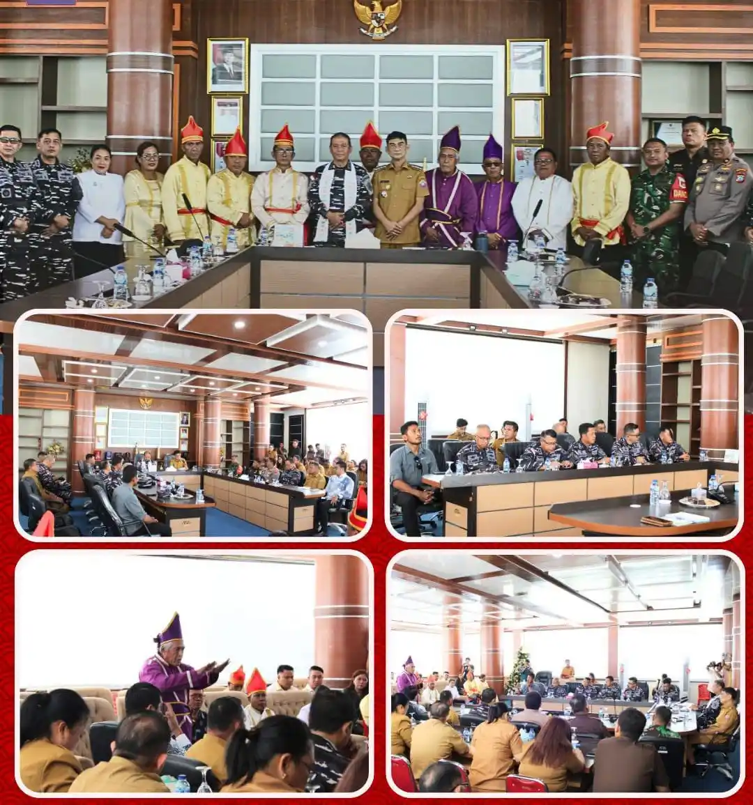 Suasana dialog damai antara Pemerintah Kabupaten Kepulauan Talaud dan TNI Angkatan Laut pasca insiden Melonguane sulutviral.info