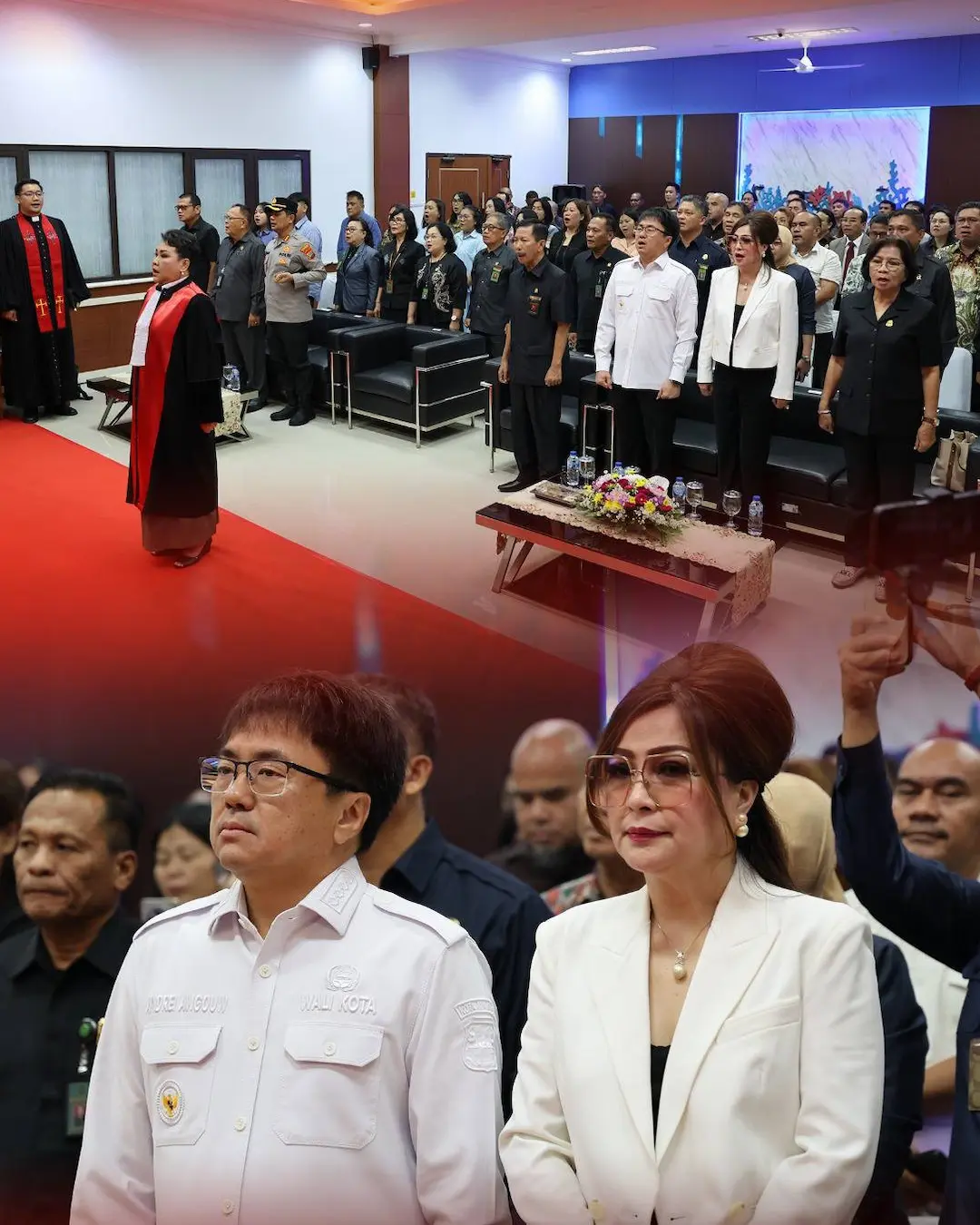 Andrei Angouw dan Irene Pinontoan di pelantikan PN Manado sulutviral.info