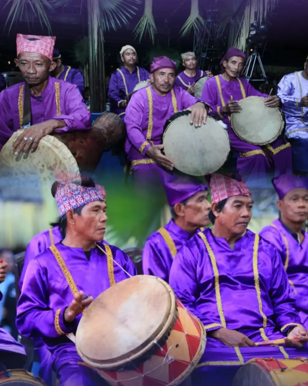 Kelompok seniman memainkan musik tradisional dalam Upacara Adat Tulude HUT ke-601 Kepulauan Sangihe sulutviral.info