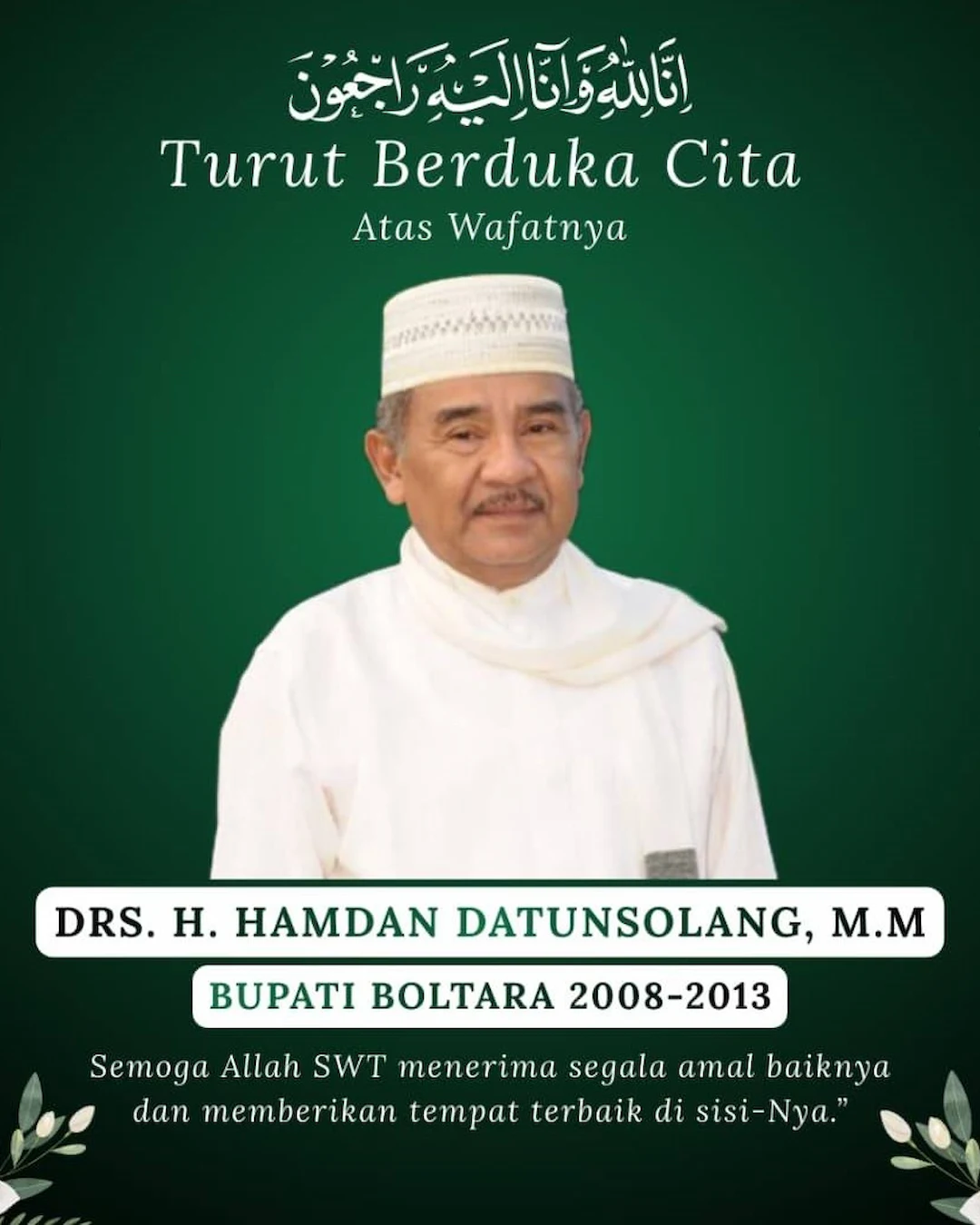 Potret Hamdan Datunsolang semasa menjabat Bupati Boltara sulutviral.info