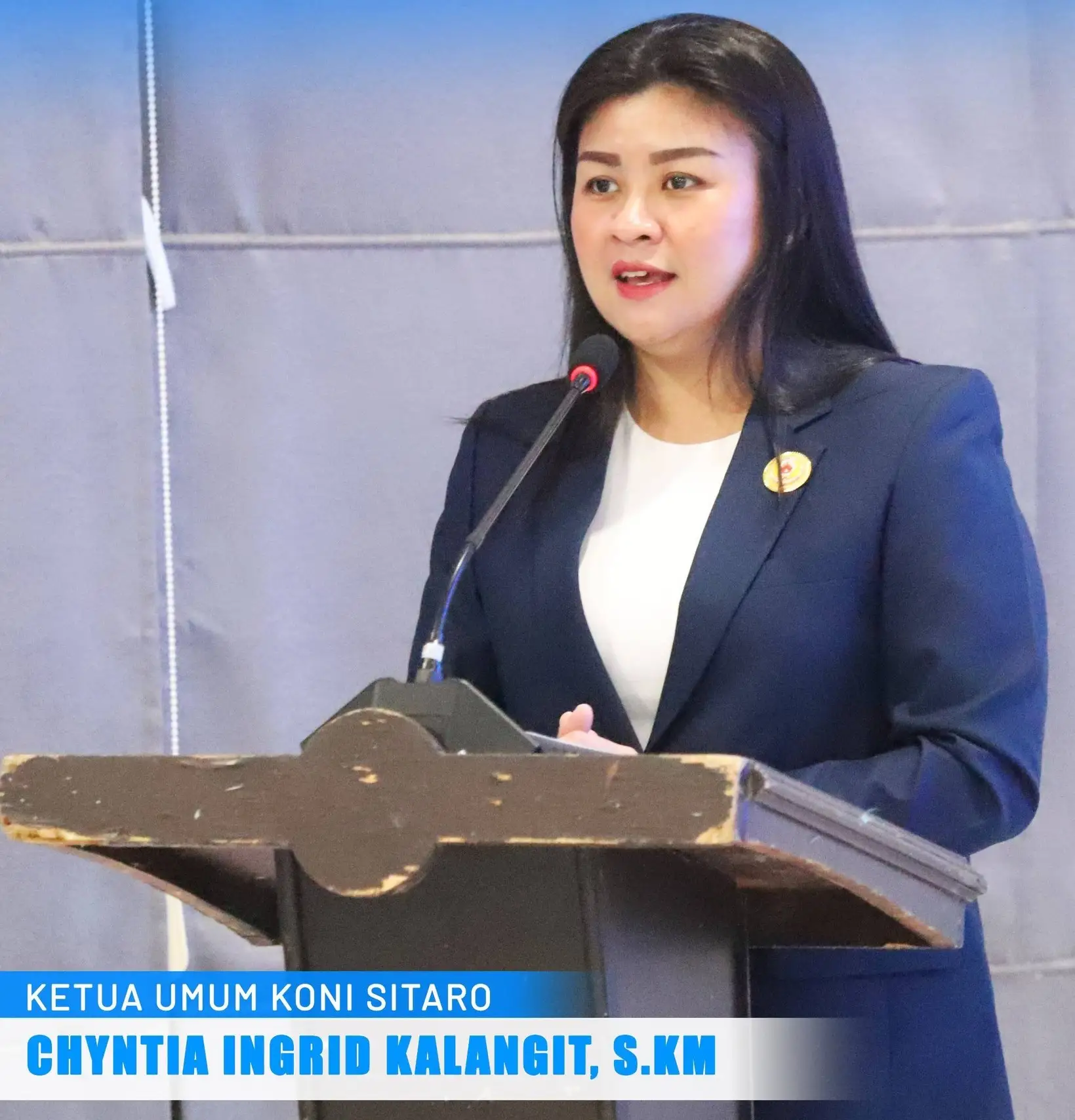 Chyntia Ingrid Kalangit beri sambutan pelantikan KONI Sitaro