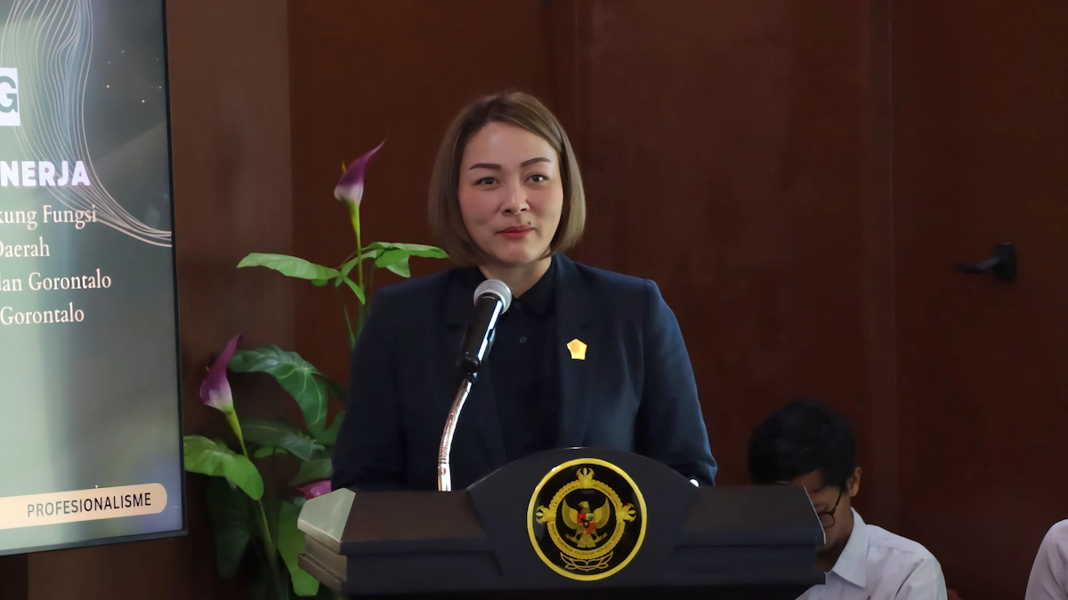 Wakil Ketua DPRD Sulawesi Utara Michaela Elsiana Paruntu menyampaikan sambutan pada penyerahan LHP BPK di Manado sulutviral.info