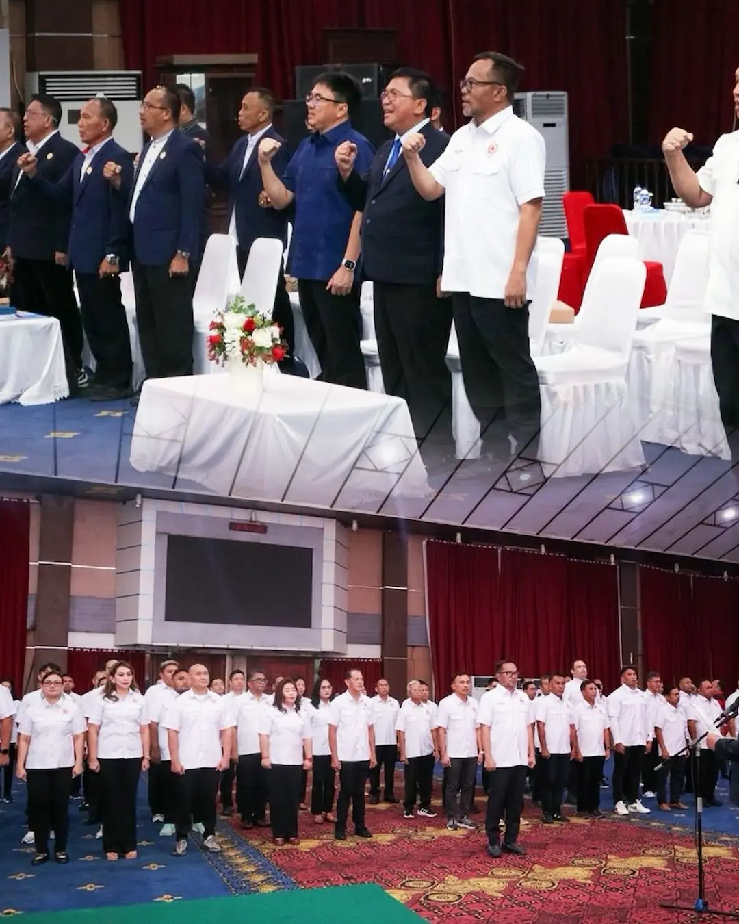 Pengurus KONI Manado ikuti pengambilan sumpah di Kantor Wali Kota sulutviral.info