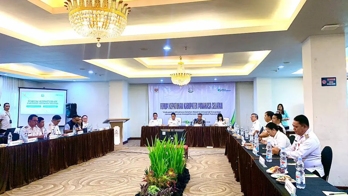 Suasana rapat forum kepatuhan Jamsostek Minsel sulutviral.info