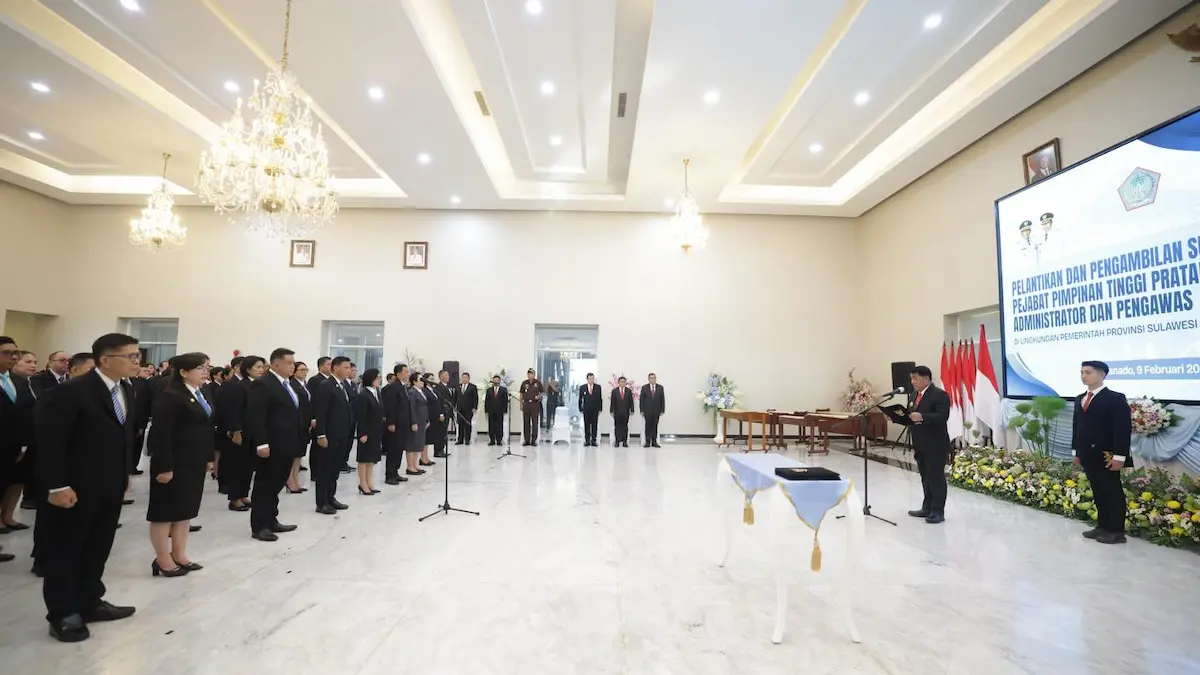 Suasana pelantikan pejabat Pemprov Sulut di Wisma Negara Manado sulutviral.info