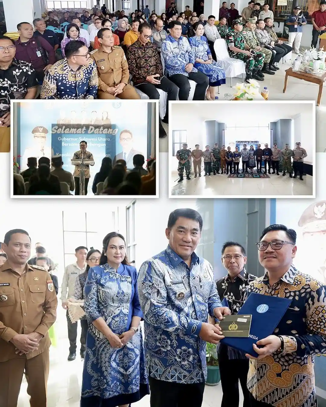 Suasana kegiatan penyerahan bantuan Bank Indonesia kepada GMIBM di Sulut